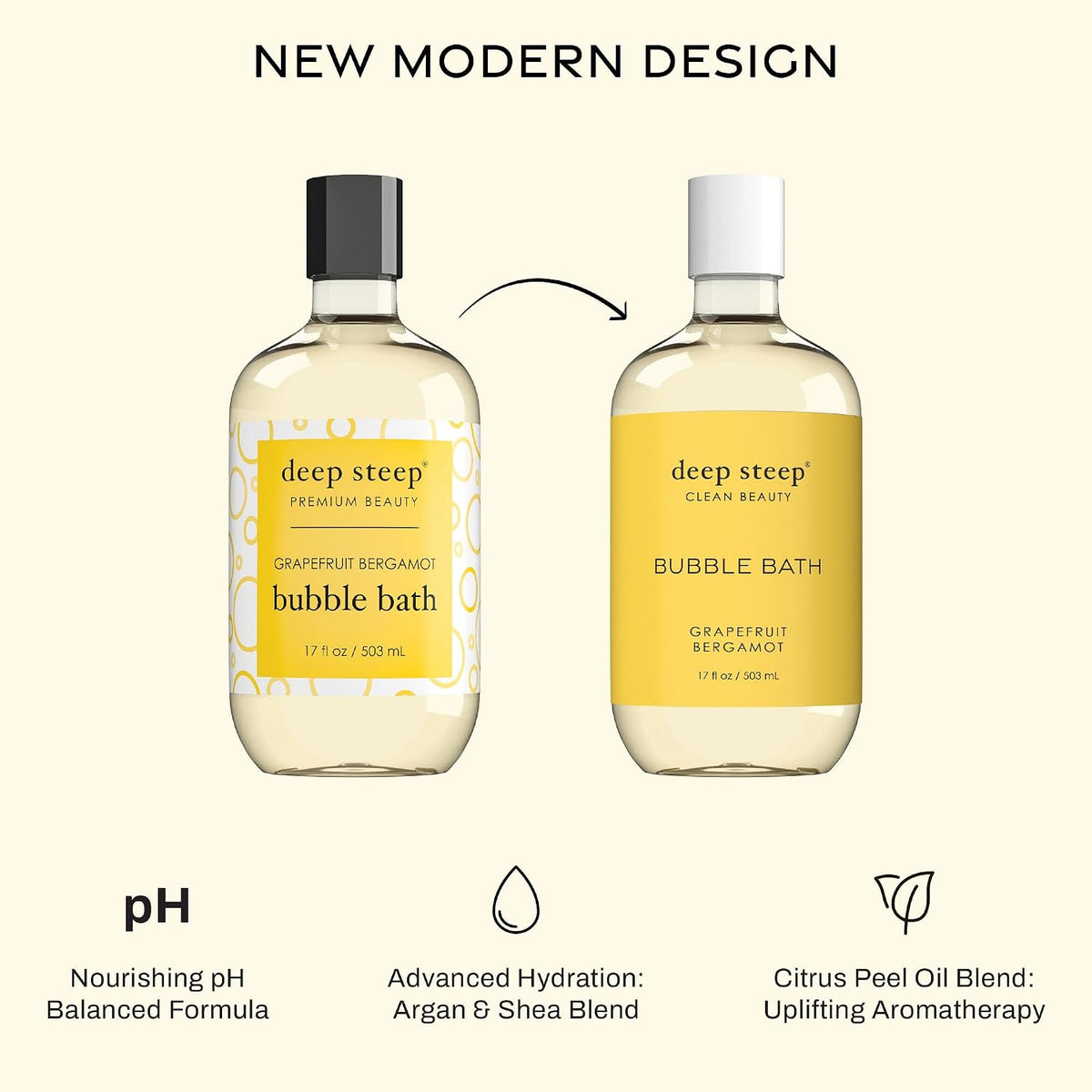 Deep Steep bubble bath textured lather and foam display