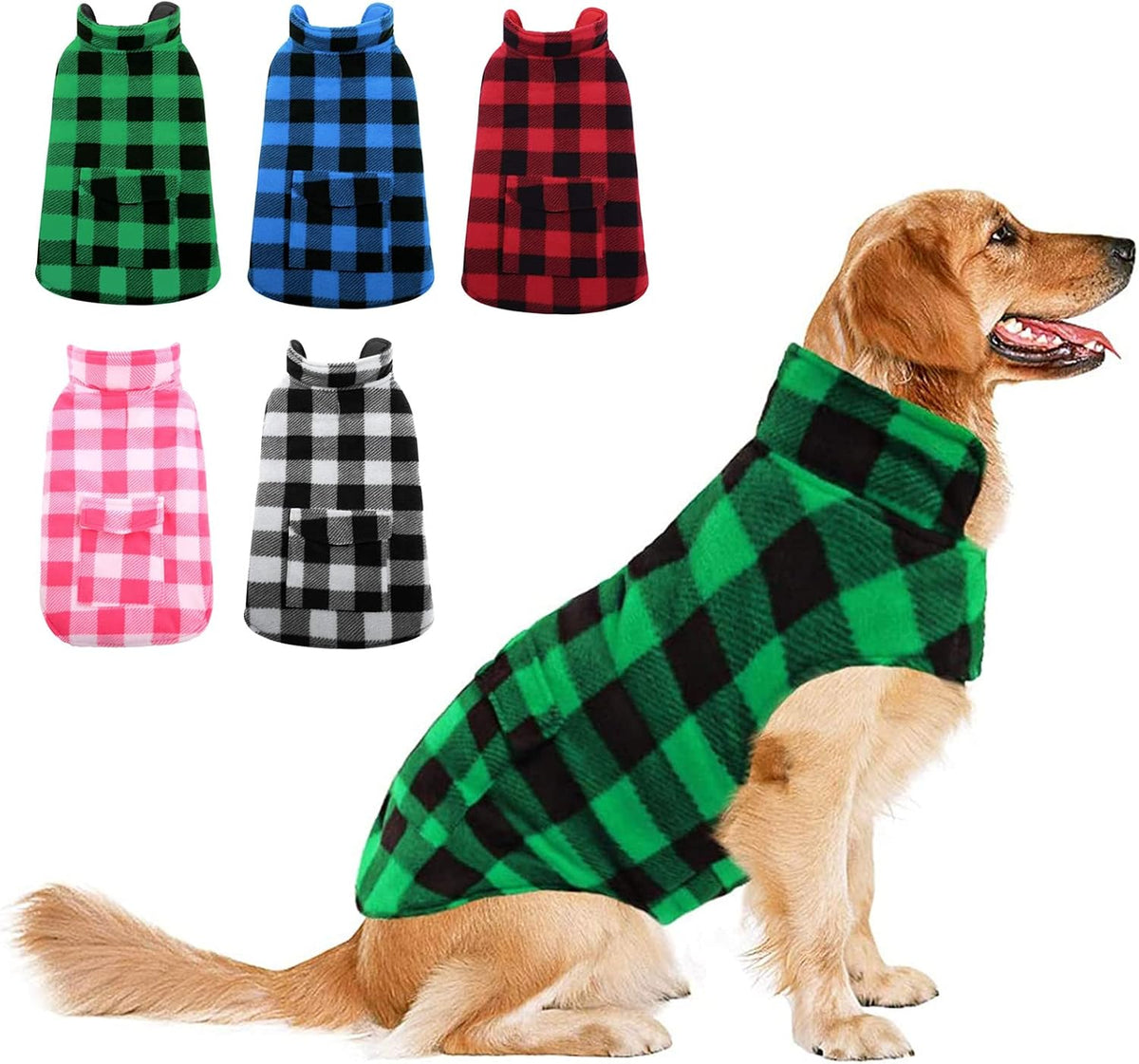 ASENKU Dog Winter Jacket Plaid Reversible Vest, Waterproof Dog Coat for Cold Weather, Perfect for Small to Large Dogs (Coffee, 3XL) - Image 15