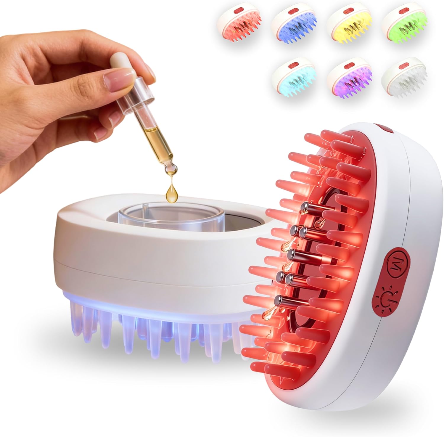 Scalpistry 3in1 RED Light Therapy Hair Growth Comb | Vibrating Electric Scalp Massager for Hair Growth | 7-1 LED Red Light Hair Therapy Brush + Oil Applicator for Hair Care | Cordless & Waterproof - Image 1