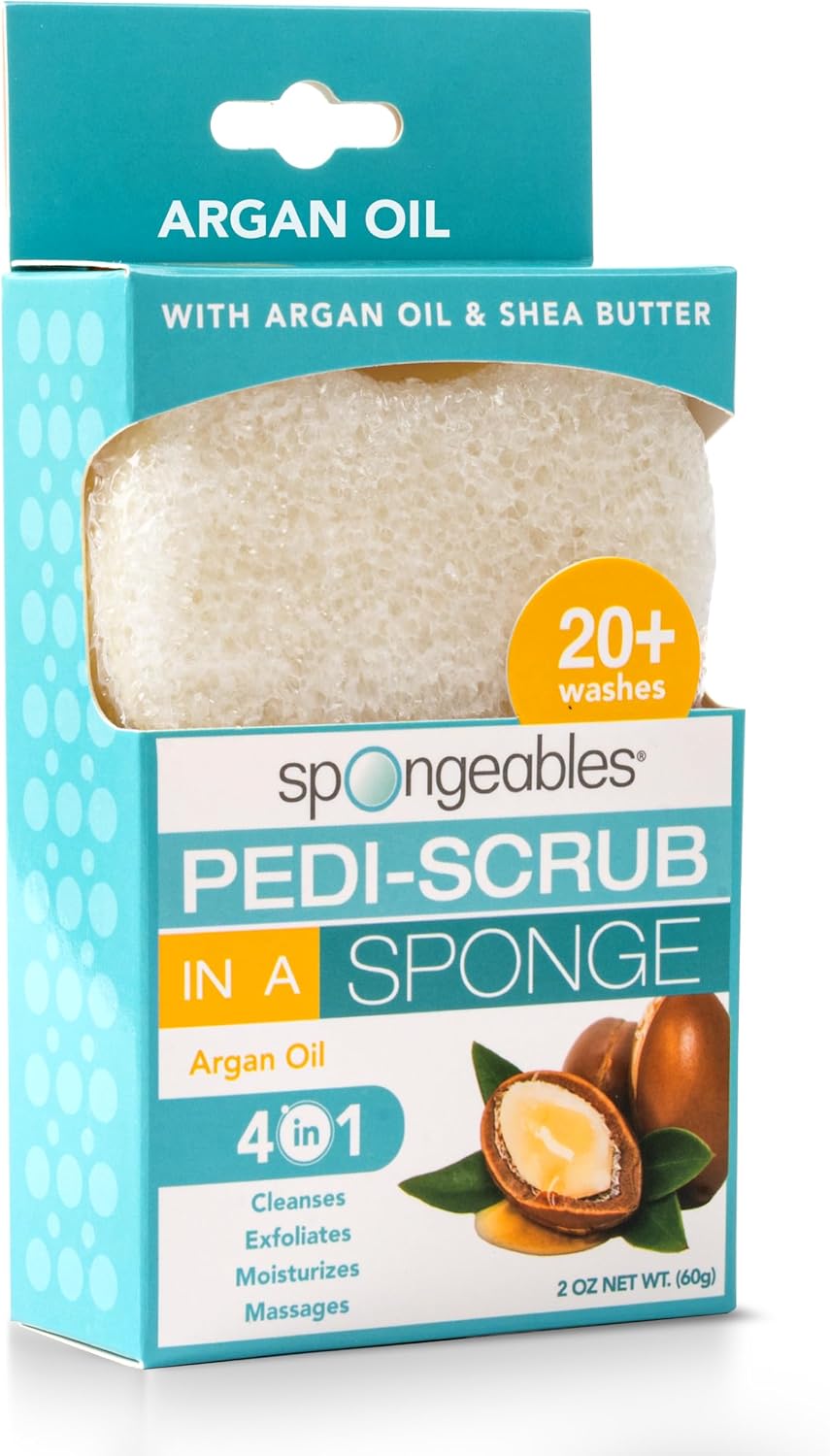 Spongeables Pedi Scrub Foot Exfoliating 5+ Wash Travel Sponge, Citron Eucalyptus, 1 Count - Image 14