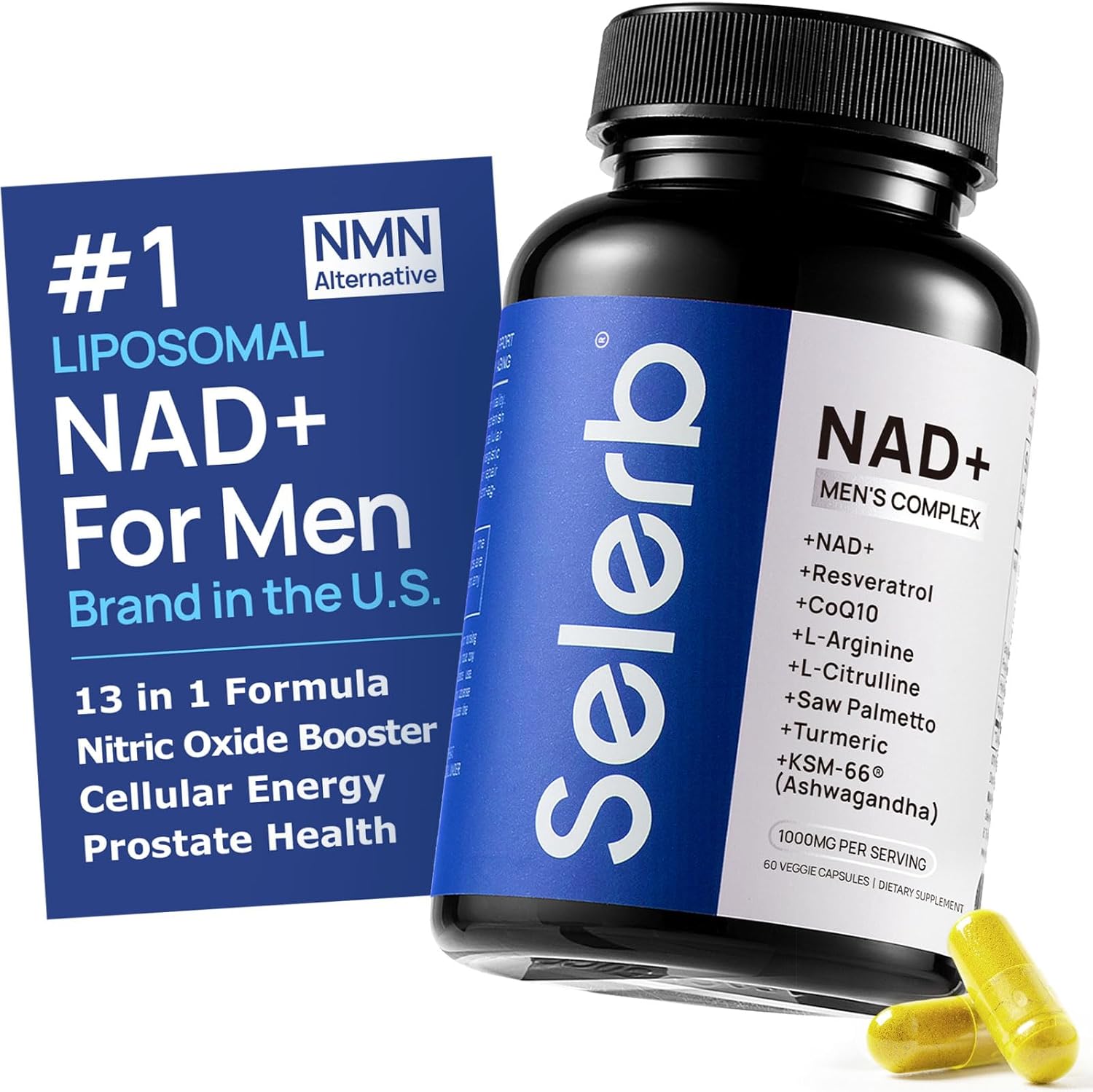 Selerb NAD Plus Supplements for Men bottle front view