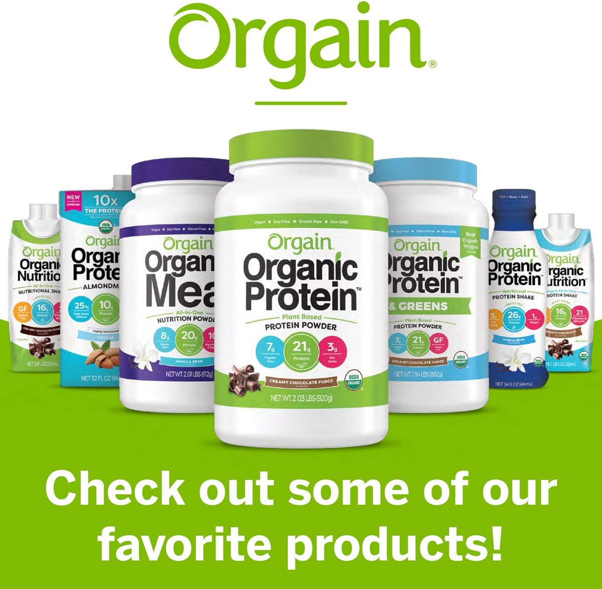 Orgain non dairy soy free plant protein powder ingredient list back view