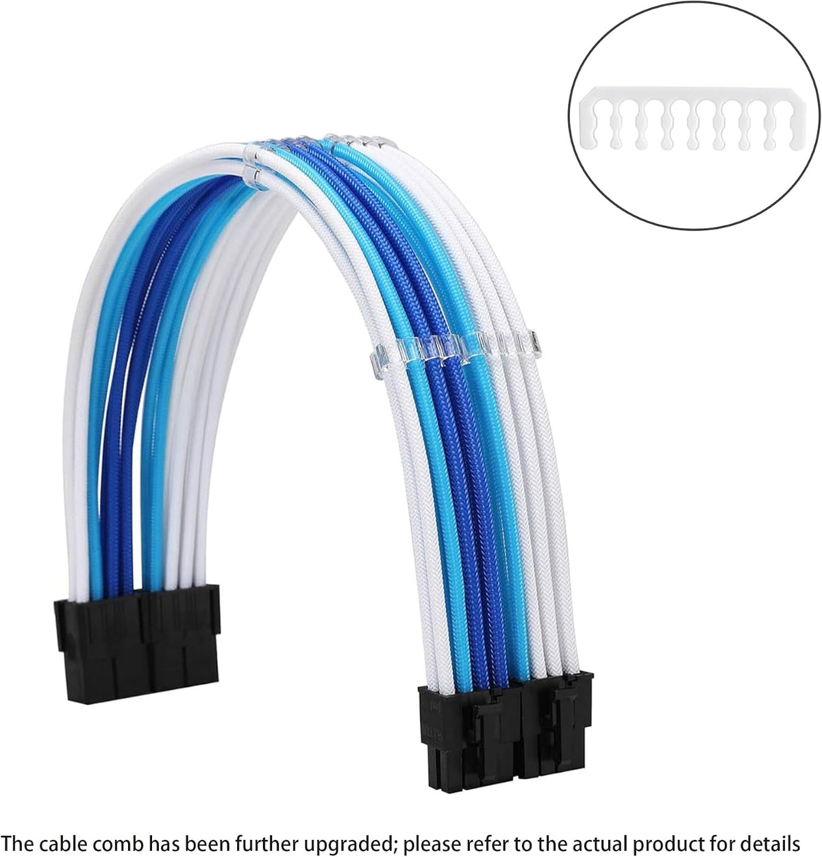Formulamod 24 pin ATX motherboard extension cable with clear cable combs.
