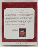 Vintage Hallmark baseball heroes ornament reverse career statistics view