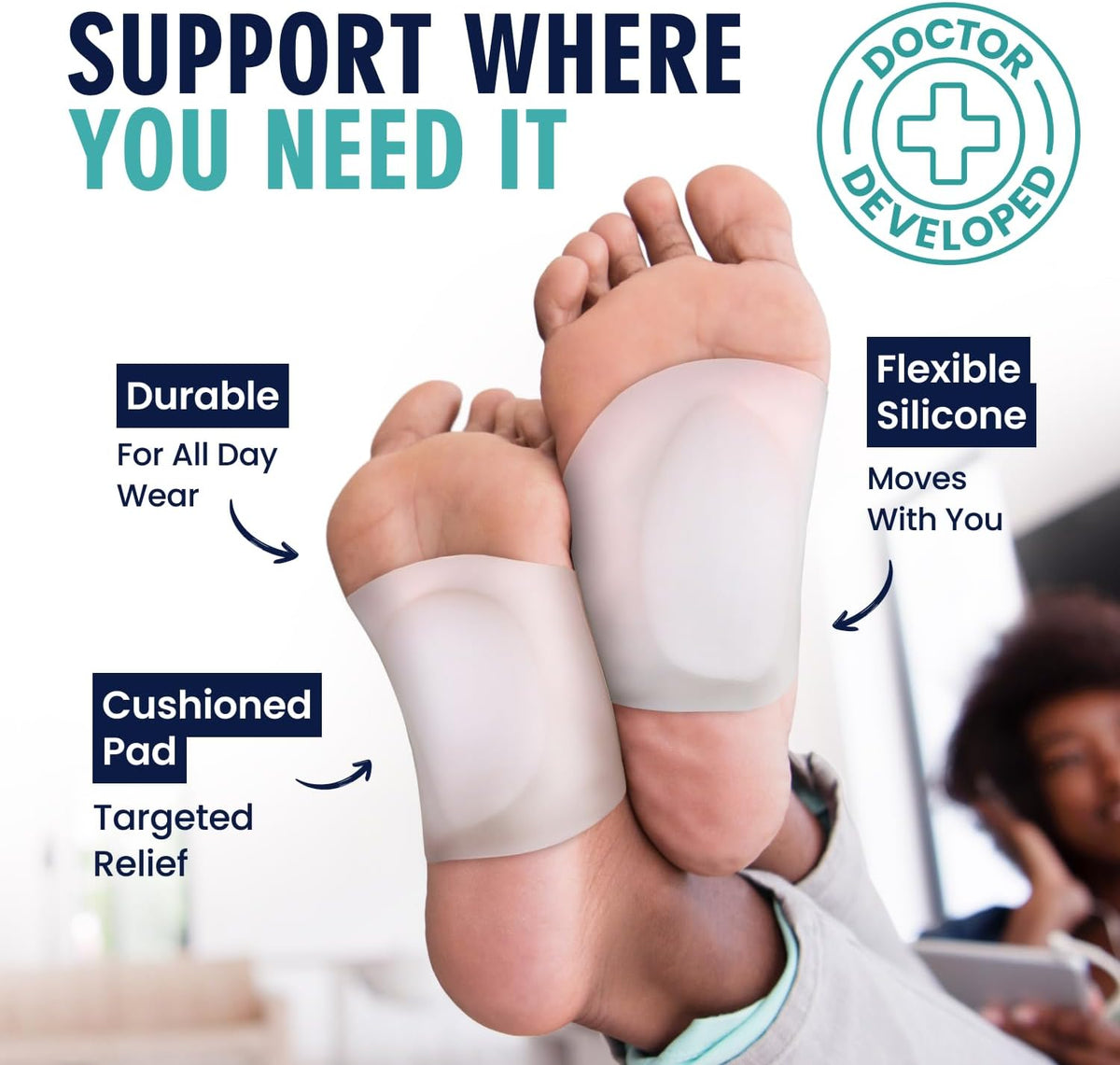 Dr. Frederick's Original compression foot sleeves close-up material detail