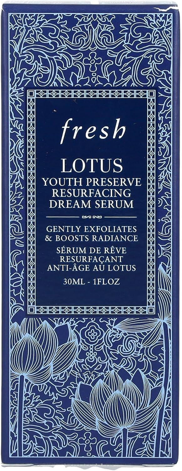 Fresh Lotus AHA Resurfacing Gentle Serum pump dispenser and label details