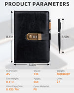 Included metal ballpoint pen resting inside the built-in cover loop