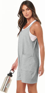 ANRABESS loose fit romper back view in large grey