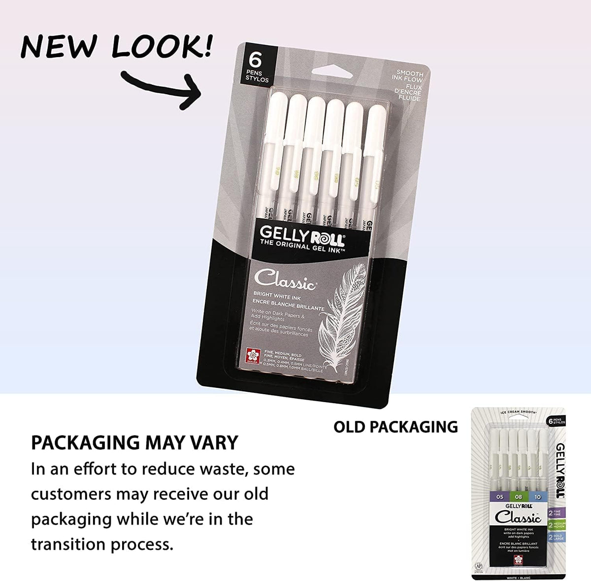 SAKURA Gelly Roll Classic Gel Pens, Opaque White Ink, Ass't Tips 05/08/10, 6 PK 57461 | Ink Pens for Journaling, Art, Calligraphy, or Drawing, Classic White Ink, Opaque, Bright, Japanese Quality - Image 9