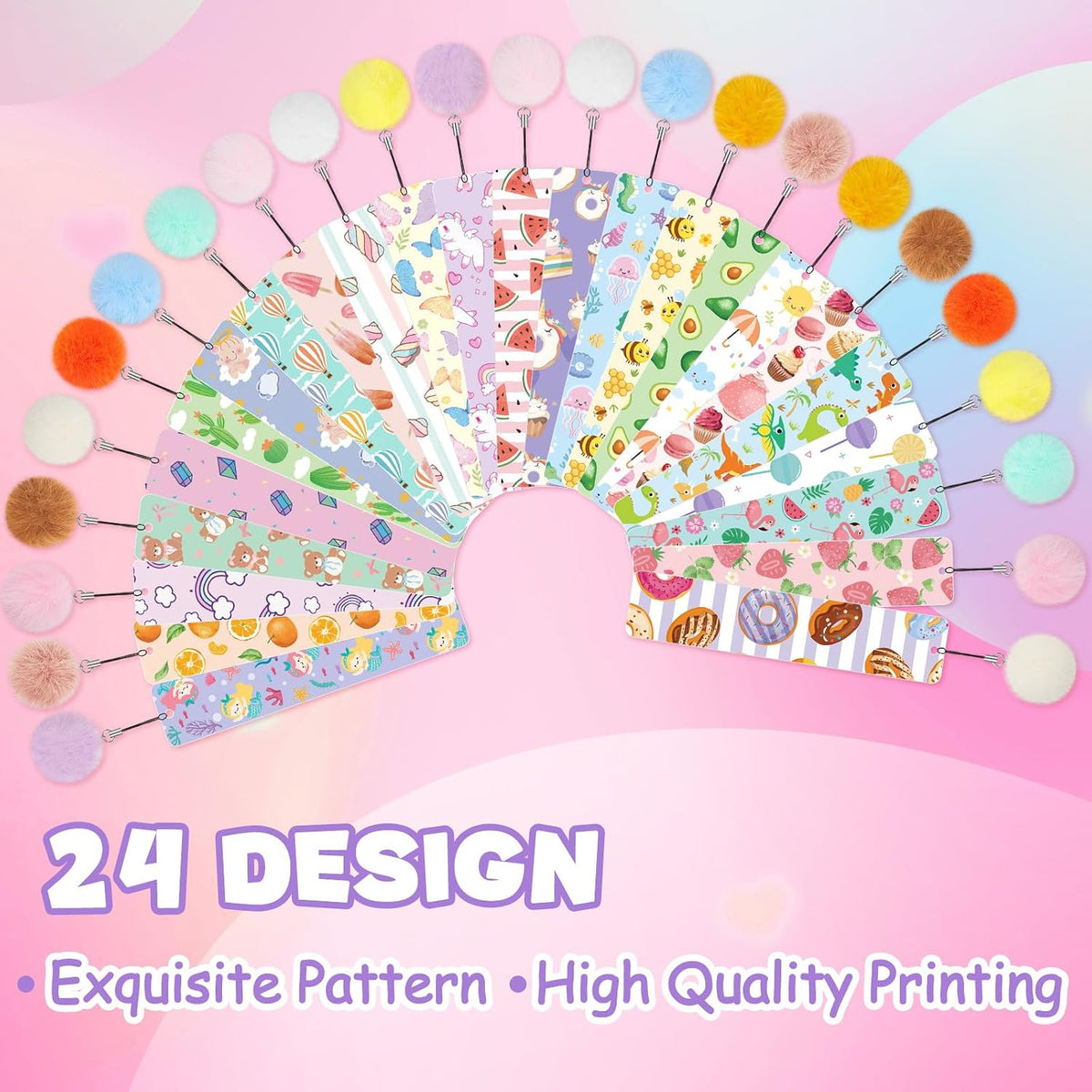 Assorted unicorn and donut themed reading accessories bulk pack