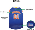 Pets First NBA pet jersey lifestyle shot outdoors
