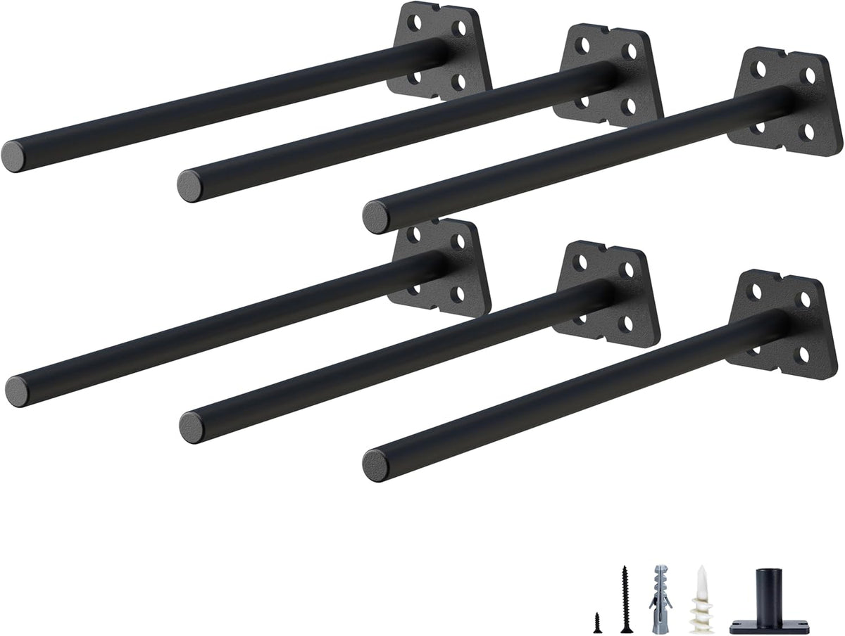 NEODROP 6-Pack 4 Inch Hidden Floating Shelf Bracket, Heavy Duty Blind Shelf Support Hardware | Invisible Wall Brackets for Kitchen, Fireplace Mantel Wood Shelves | Black Powder Coated Solid Steel - Image 13