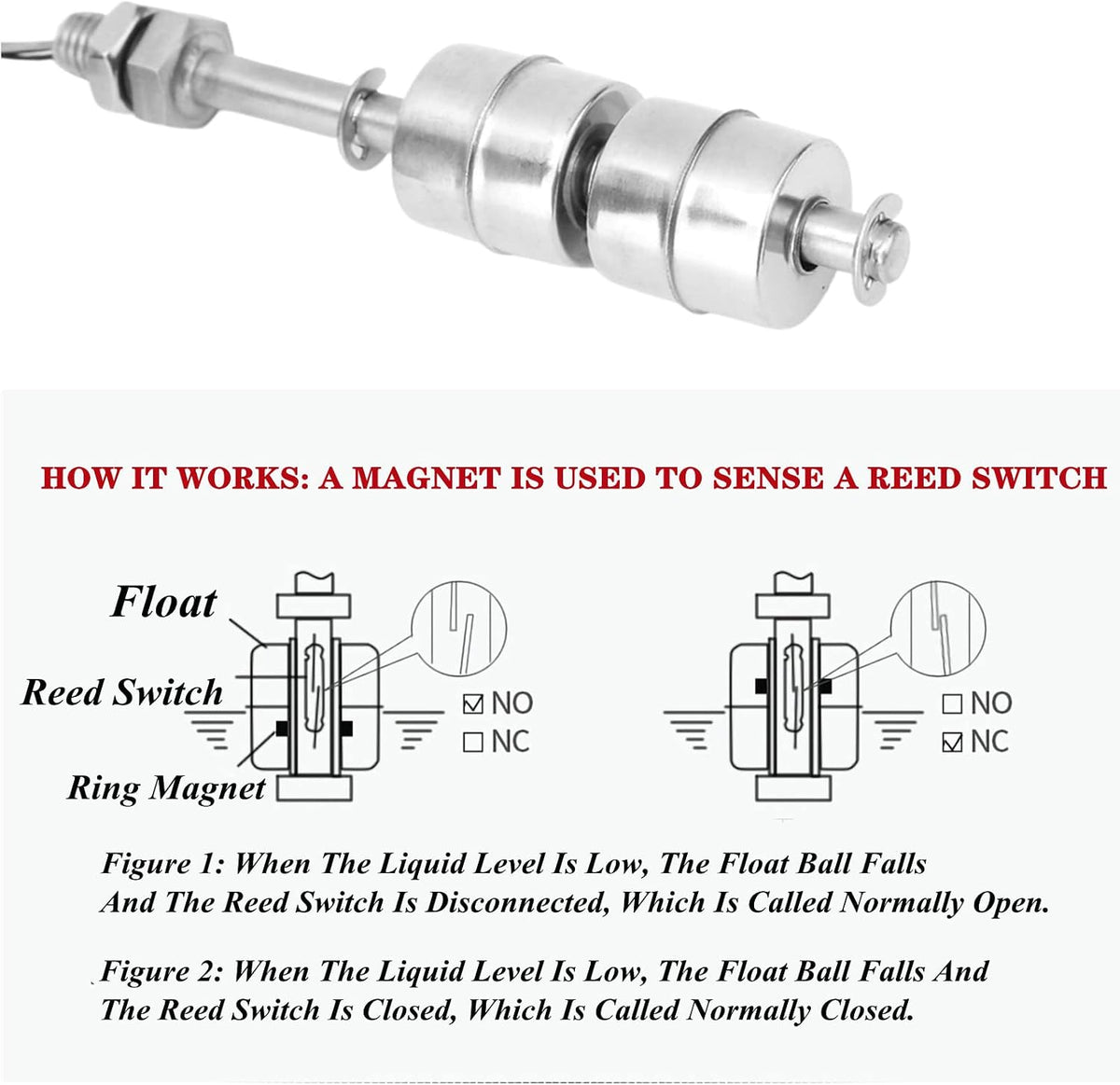 Caredy stainless steel float switch complete package view