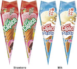 Close up of Japanese ice cream cone shaped chocolate snack