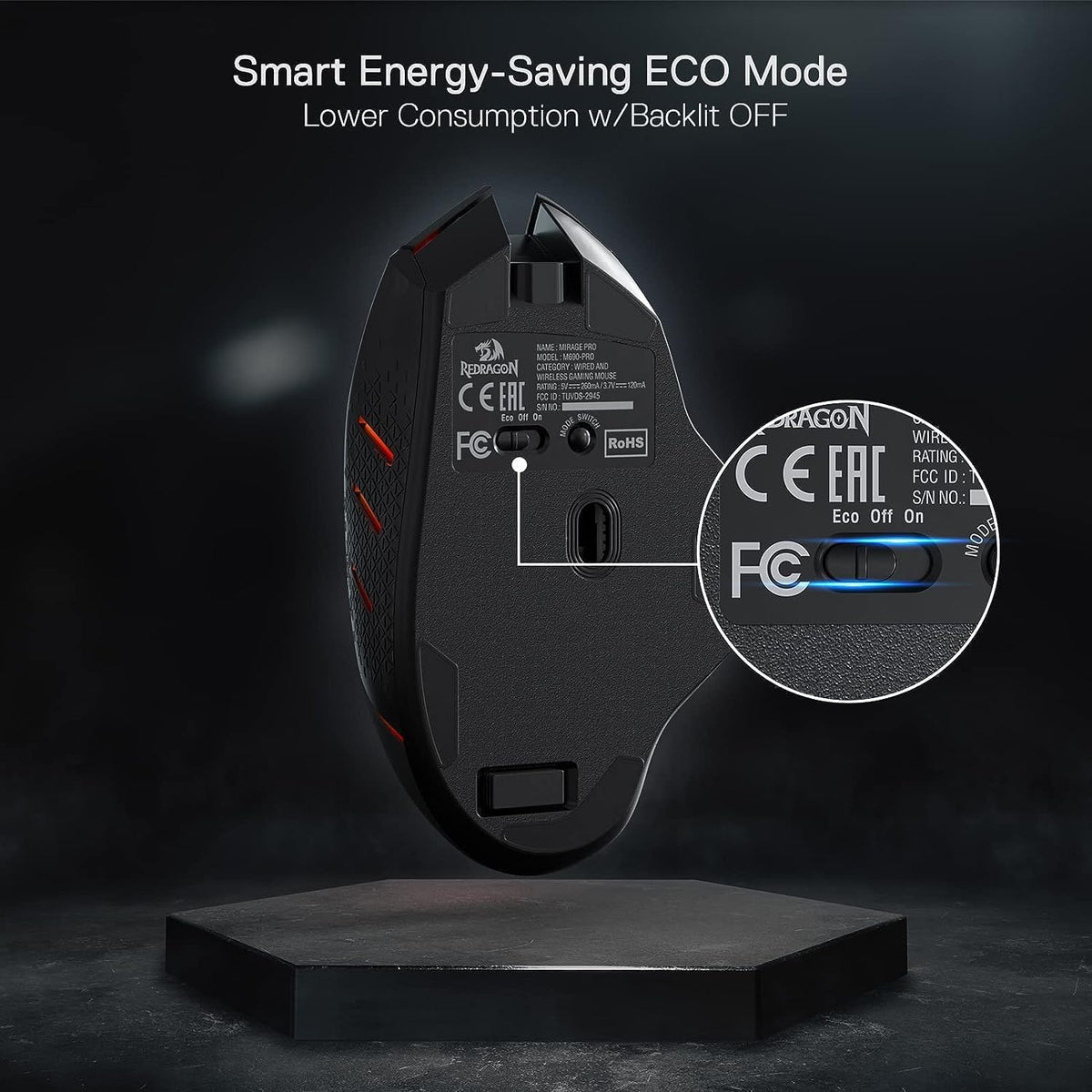 Redragon M690 PRO mouse lighting accent details
