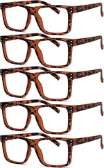 Eyekepper 5-Pack Oversized Square Reading Glasses +1.75 Men Women | Large Frame Reading Glasses in Fun Colors, Clear Lens Ideal for Daily Reading, Durable Readers with Spring Hinges for Comfort - Image 13
