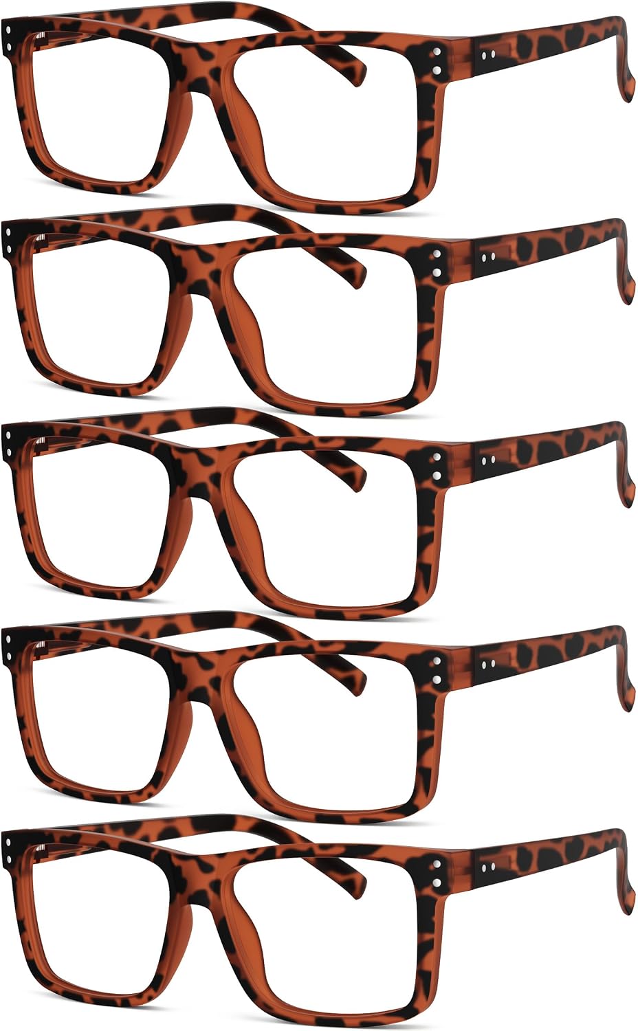 Eyekepper 5-Pack Oversized Square Reading Glasses +1.75 Men Women | Large Frame Reading Glasses in Fun Colors, Clear Lens Ideal for Daily Reading, Durable Readers with Spring Hinges for Comfort - Image 13