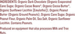 Back label showing nutritional facts and USDA organic certification stamps