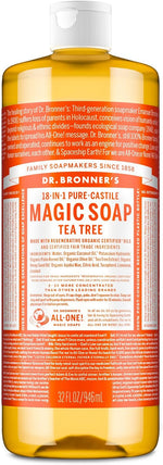 Dr. Bronner's Tea Tree Pure-Castile Liquid Soap, Body Wash, 8 oz - Image 11