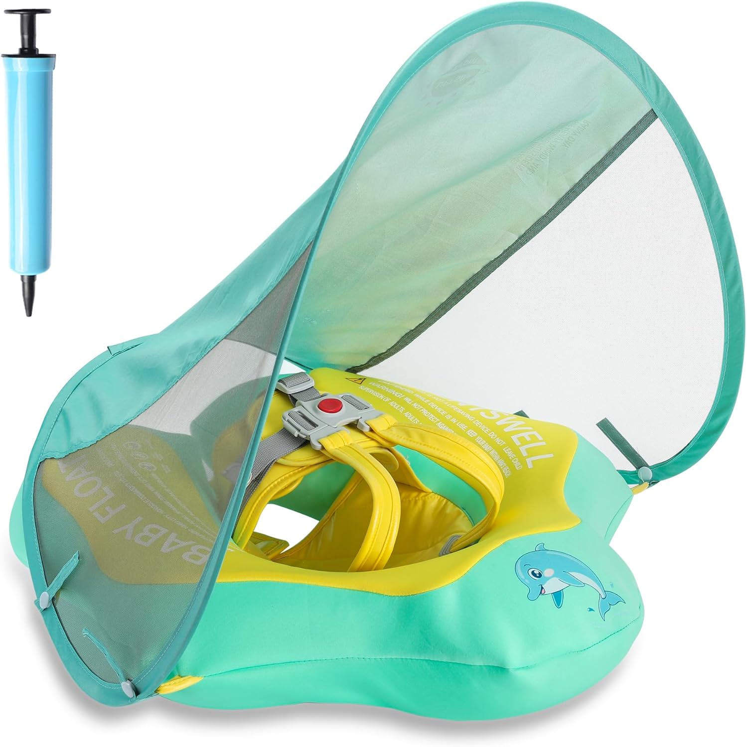 Parentswell Baby Pool Float with Canopy front view