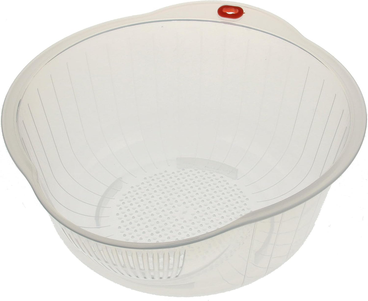 M.V. Trading Kotobuki Japanese Rice Washer front view clear colander