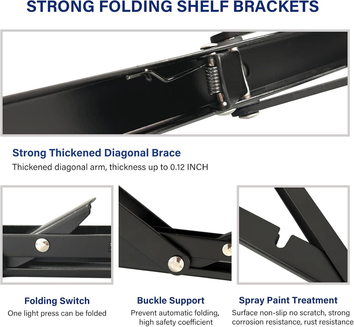 Medach wall mounted folding table brackets collapsed flat