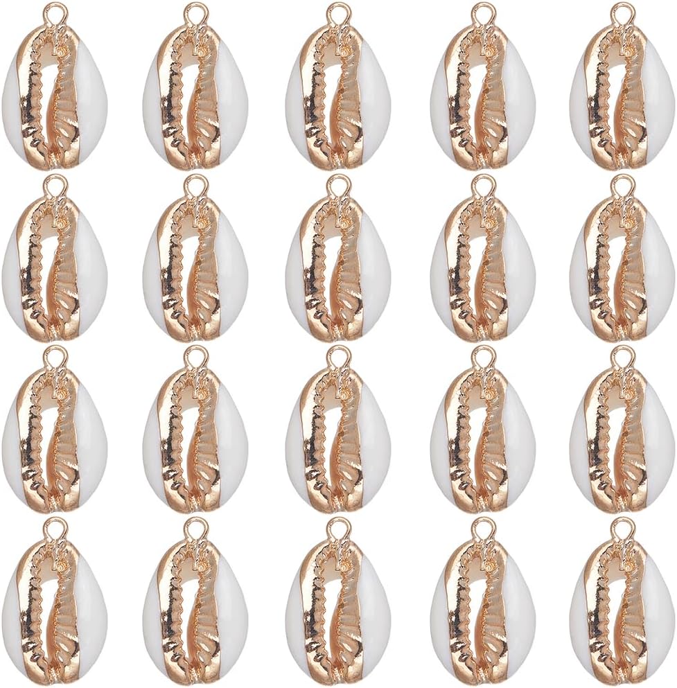 SUNNYCLUE 1 Box 16Pcs 4 Style Electroplate Spiral Seashells Craft Charms Connectors Pendant Conch Shells Charms with Plated Golden Loop Bail for Bracelet Necklace Making Craft Supplies - Image 11