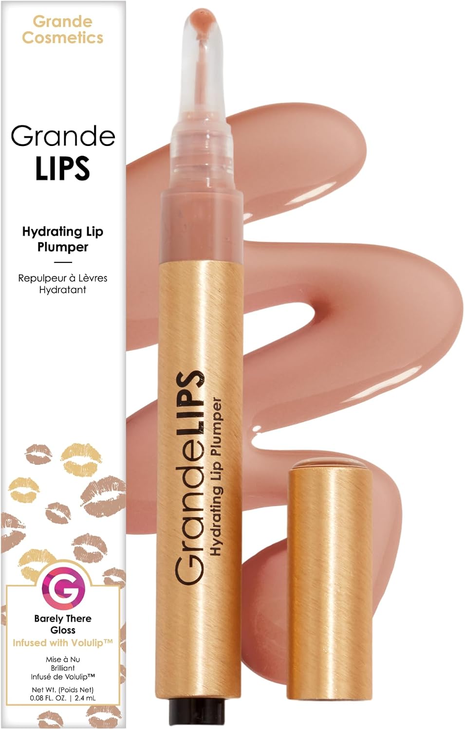 Grande Cosmetics GrandeLIPS Hydrating Lip Plumper front view gloss package