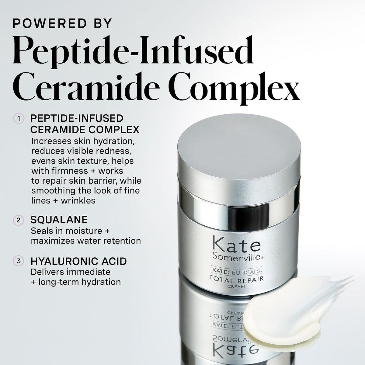Kate Ceuticals repair cream 30ml silver jar packaging details