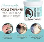 COAT DEFENSE horse paste texture and application thickness illustration