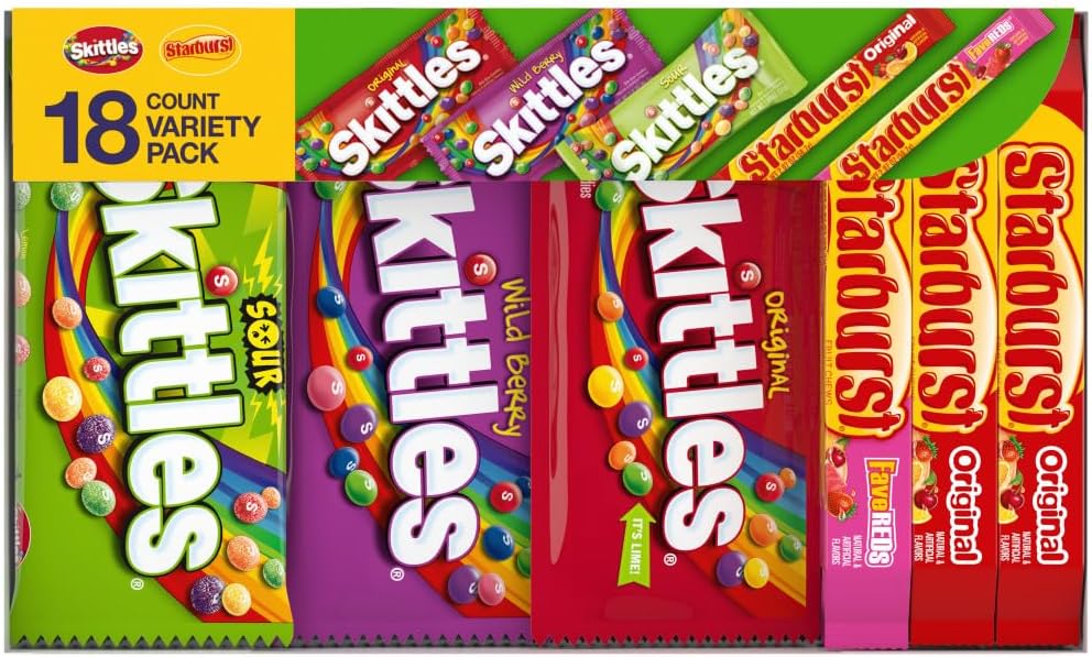 SKITTLES and STARBURST Chewy Candy Assortment Bulk Box, Road Trip Snacks and Movie Nights, 62.79 oz (30 Count) - Image 9