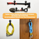 Juformin magnetic storage hook supporting garden hose on truck bed