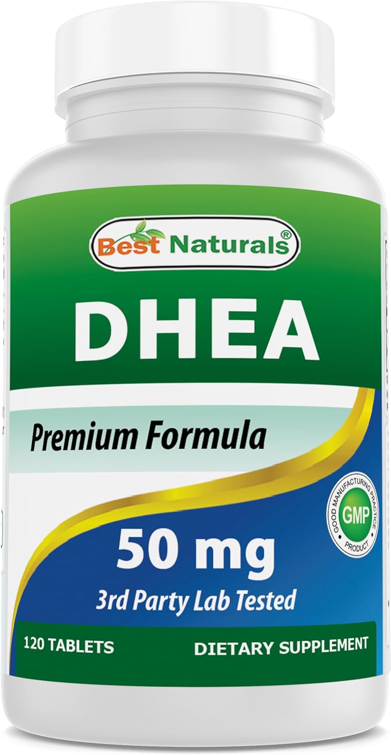 Best Naturals DHEA 50 mg 120 tablets front view supplement bottle