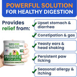 Bark And Spark dog digestive health chews ingredient benefits chart