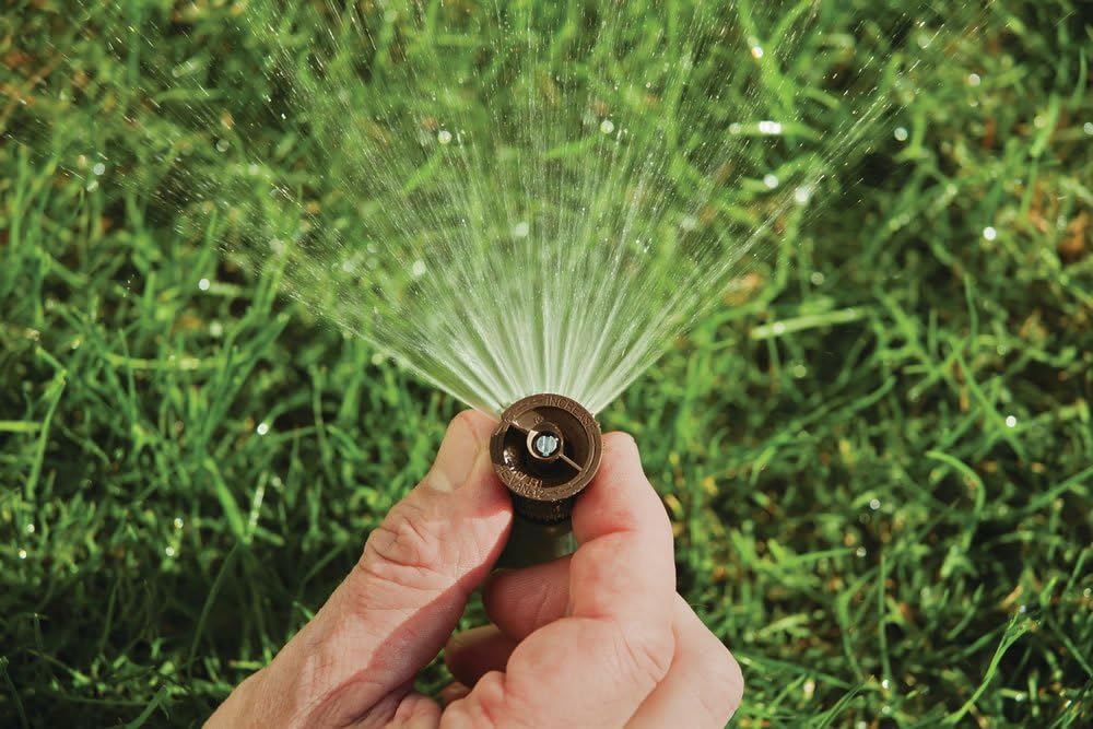 Rain Bird variable arc nozzle front view pop up sprinkler head