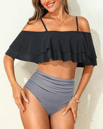 Tempt Me high waisted ruched tummy control bottom back view