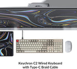Keychron C2 gaming keyboard side profile with adjustable feet