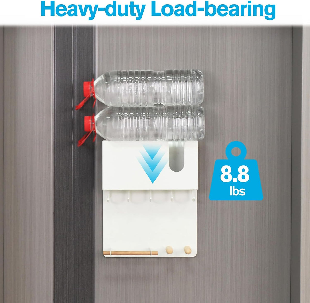 Advezo space saving organizer installed on a refrigerator