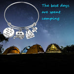 Silver tone camper trailer charm bangle
