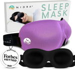 Nidra contoured sleep mask front view in purple