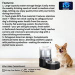 Sfozstra automatic gravity pet waterer featuring the food-grade 304 stainless steel bowl close up.