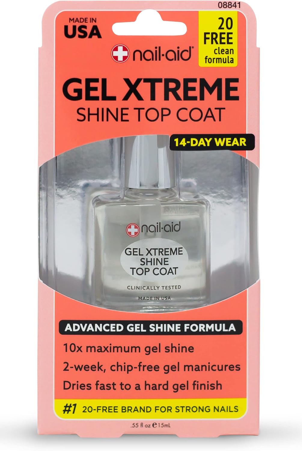 Nail-Aid gel top coat brush and liquid texture