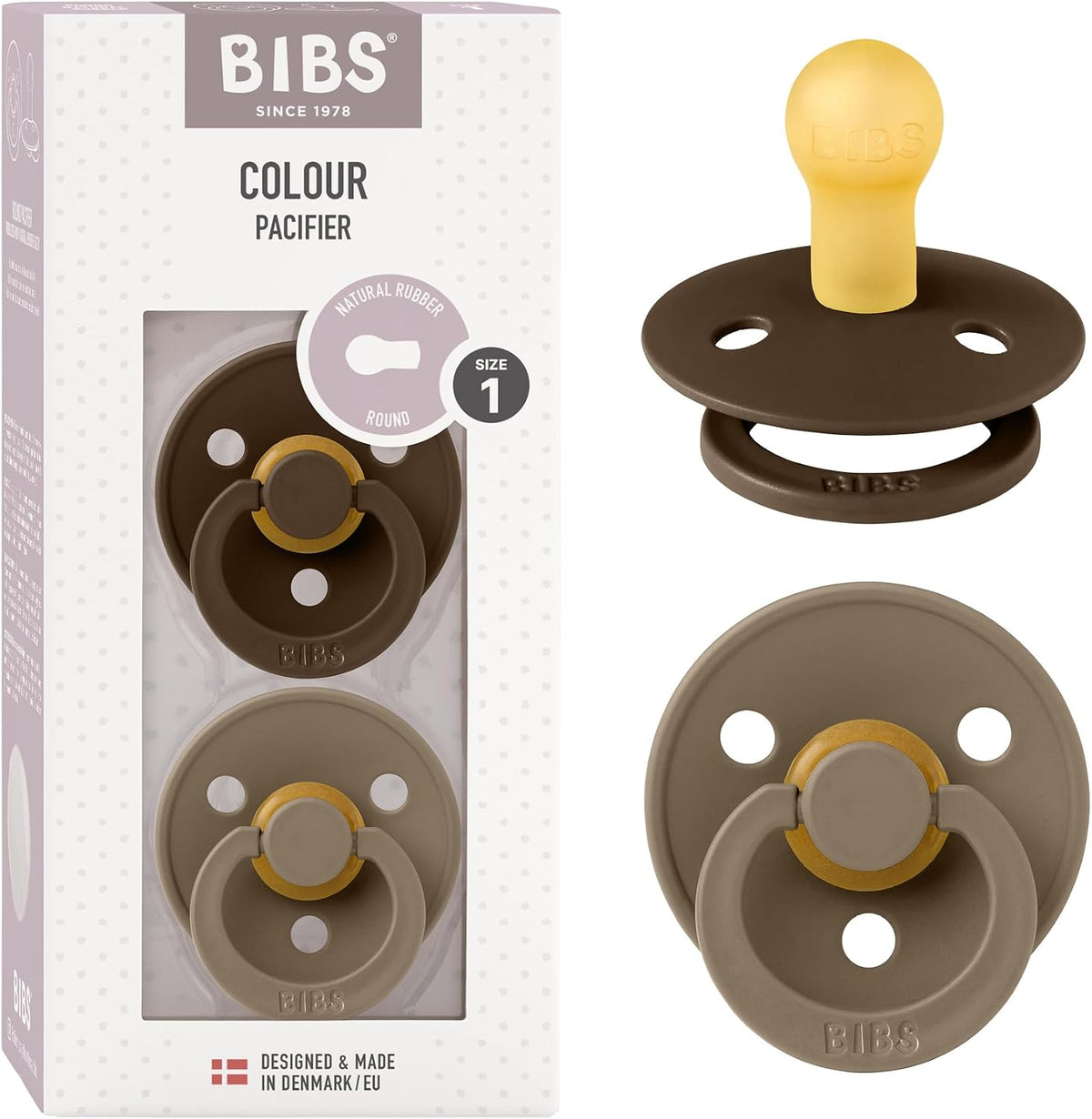 BIBS Pacifiers Colour Collection | Natural Rubber Baby Pacifier | Set of 2 BPA-Free Soothers | Made in Denmark | 18+ Months (Pack of 2) | Ivory - Image 11