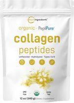 Micro Ingredients organic collagen peptides powder 12 ounces front view packaging