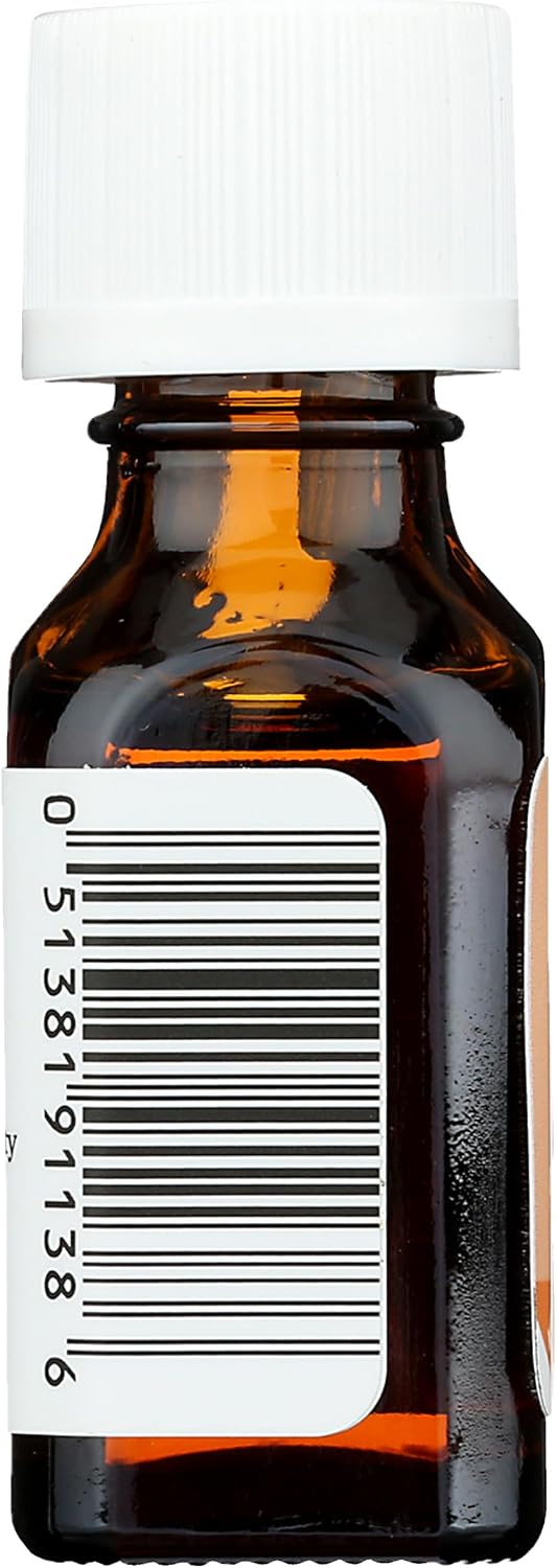 Aura Cacia tangerine essential oil label detail showing botanical name