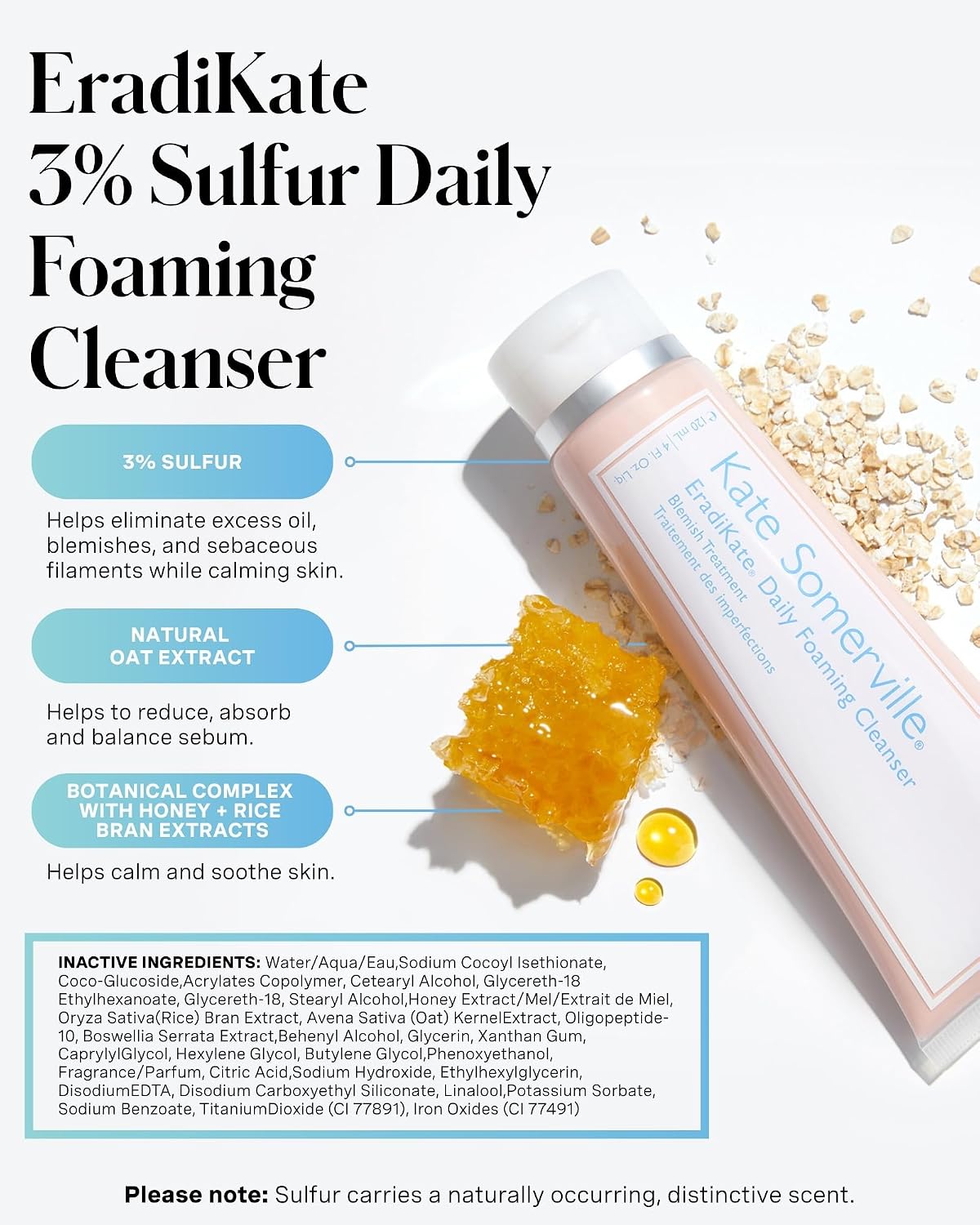 Kate Somerville EradiKate medicated sulfur face wash for clearing large pores and oily skin