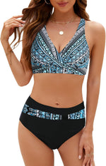 Women's Bikini Sets High Waist 2 Piece V Neck Twist Front Swimwear | Tummy Control, High Waisted Bikini, Push Up, Removable Pad, Adjustable Straps, Crisscross Back, Beach, Pool, Vacation Suits - Image 12