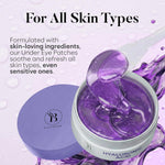 Open tub of Bloomora hydrating eye mask revealing protective inner seal