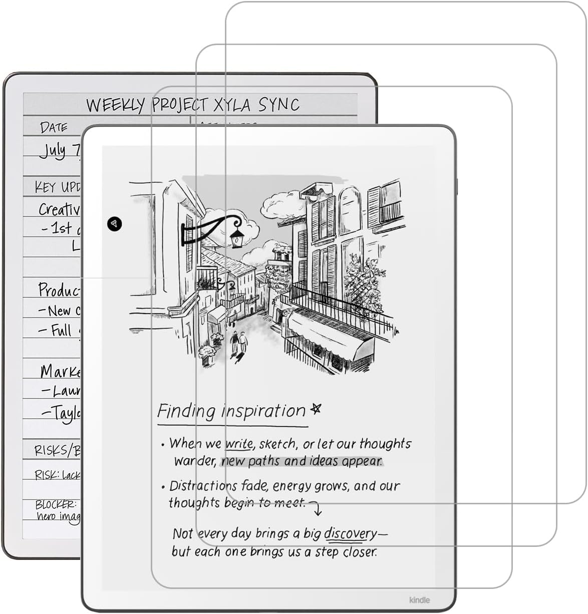 RSAquar 3 Pack Paper-Feel Screen Protector for 2025 Kindle Scribe 11 front view