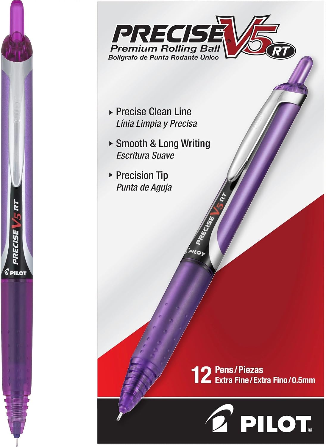 Pilot Precise V5 RT 12-pack box layout